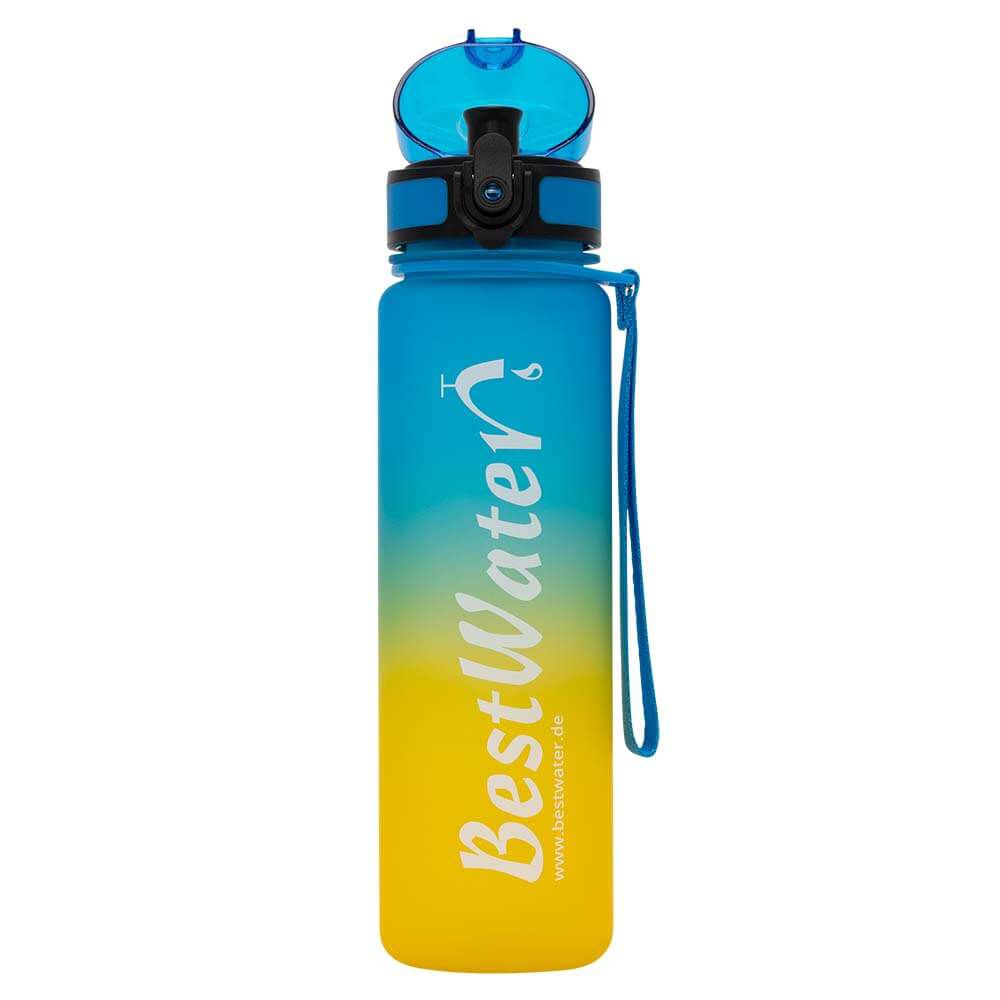 TRITAN Trinkflasche (Gr. L) Duo-Look 1000 ml (blau/gelb)