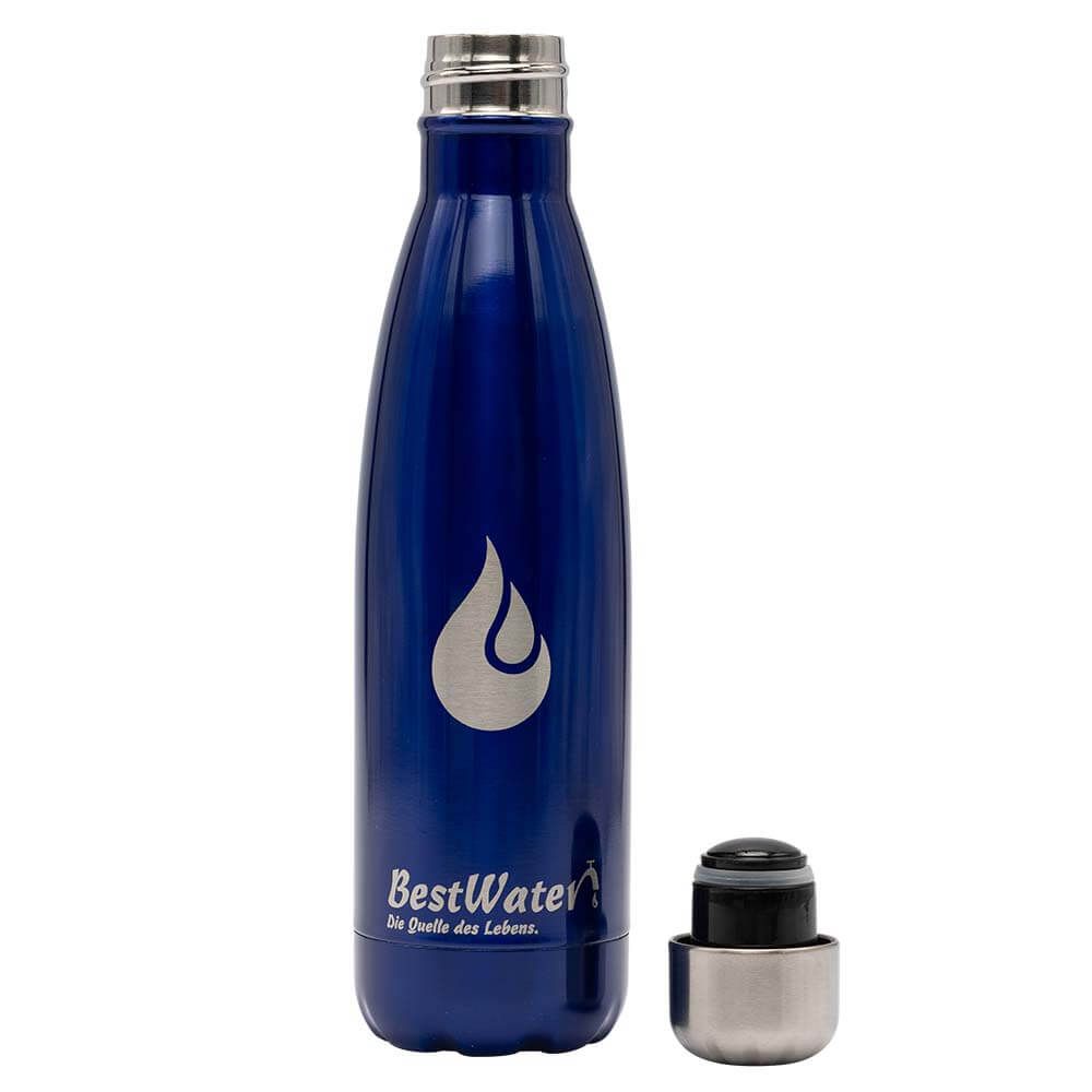 Edelstahl Trinkflasche (Gr. 6) lackiert 500 ml doppelwandig (dunkelblau)