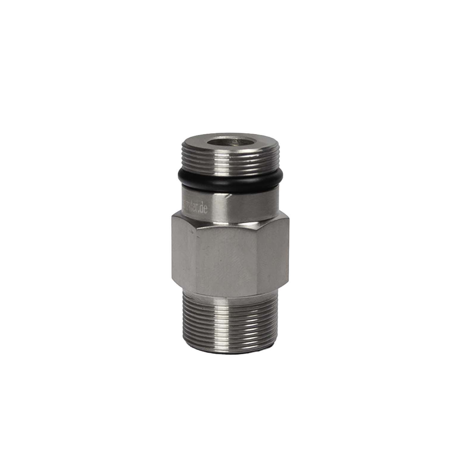 Anschlussadapter für den Drei-Wege-Entnahmehahn aus Edelstahl M22/M21,5