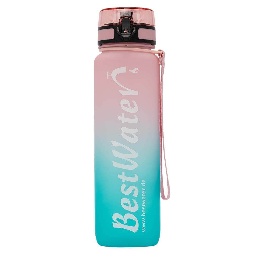 TRITAN Trinkflasche (Gr. L) Duo-Look 1000 ml (rosa/türkis)