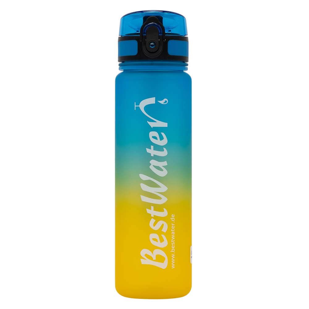 TRITAN Trinkflasche (Gr. M) Duo-Look 600 ml (blau/gelb)