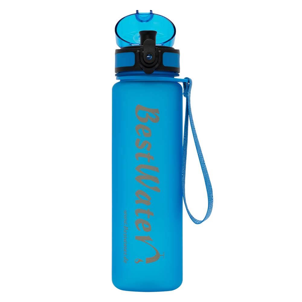 TRITAN Trinkflasche (Gr. M) Frosty-Look 600 ml (dunkelblau)