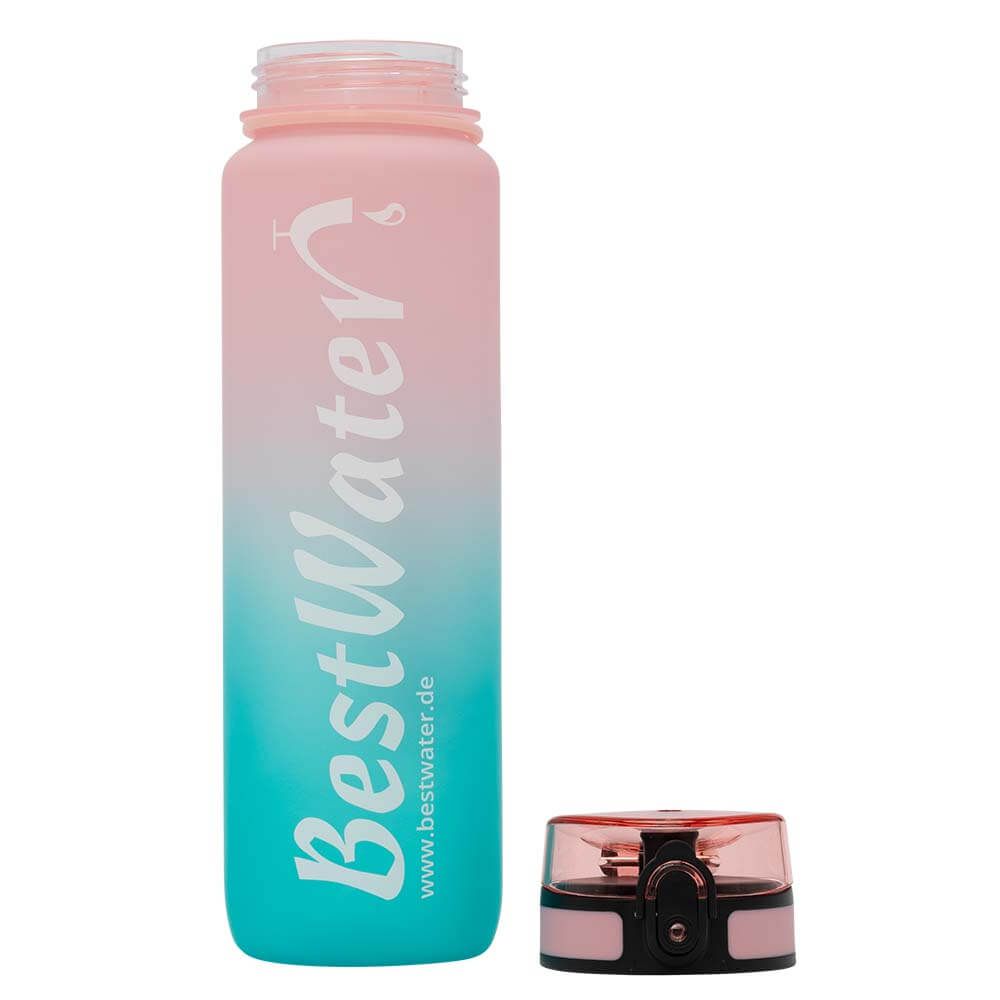 TRITAN Trinkflasche (Gr. L) Duo-Look 1000 ml (rosa/türkis)
