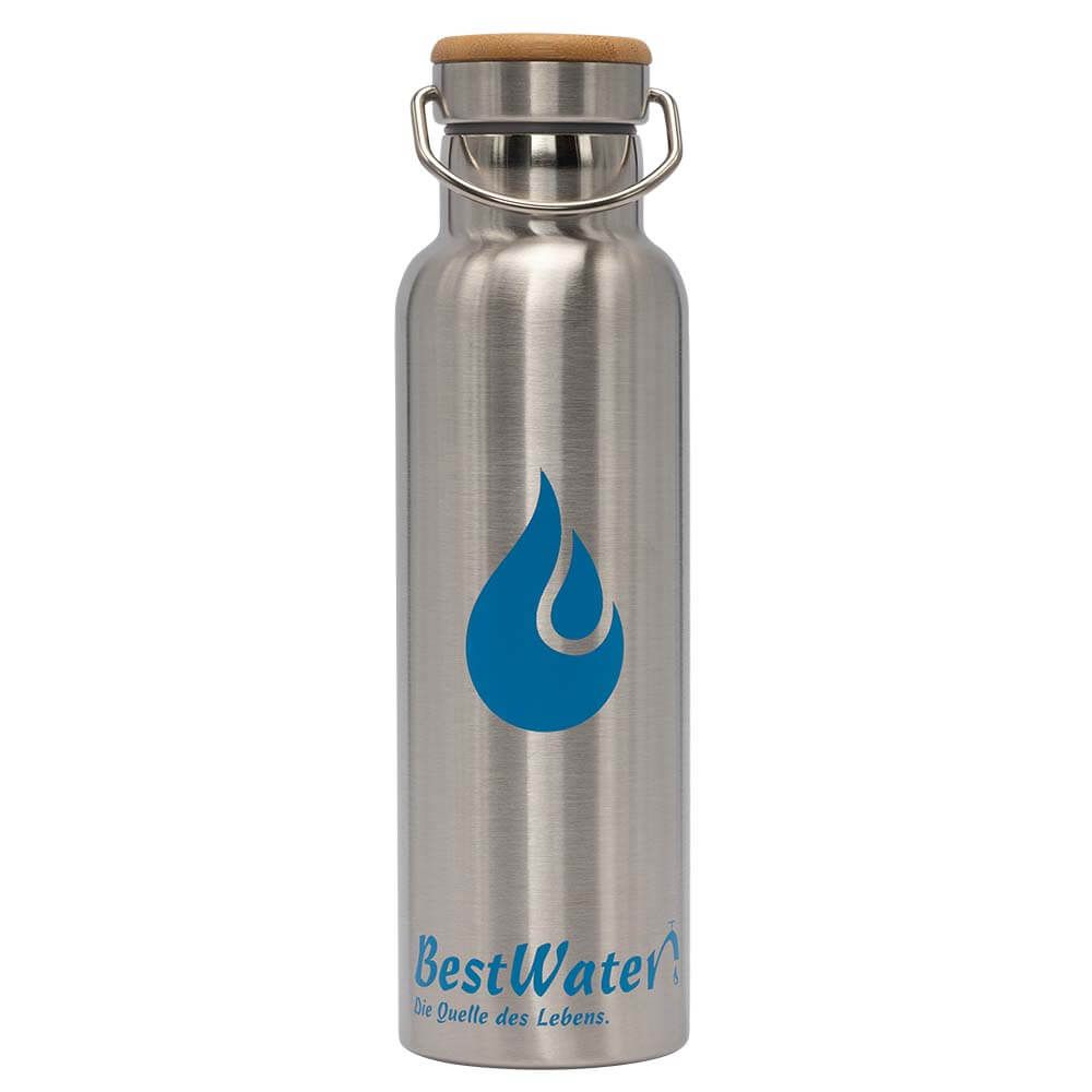 Edelstahl Trinkflasche (Gr. 3) Bamboo-Look 750 ml (matt)