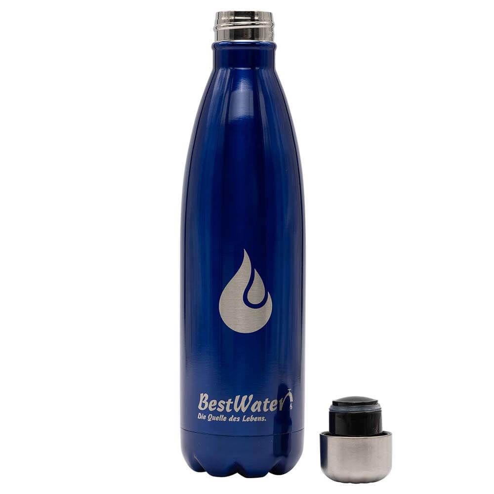 Edelstahl Trinkflasche (Gr. 7) lackiert 750 ml doppelwandig (dunkelblau)