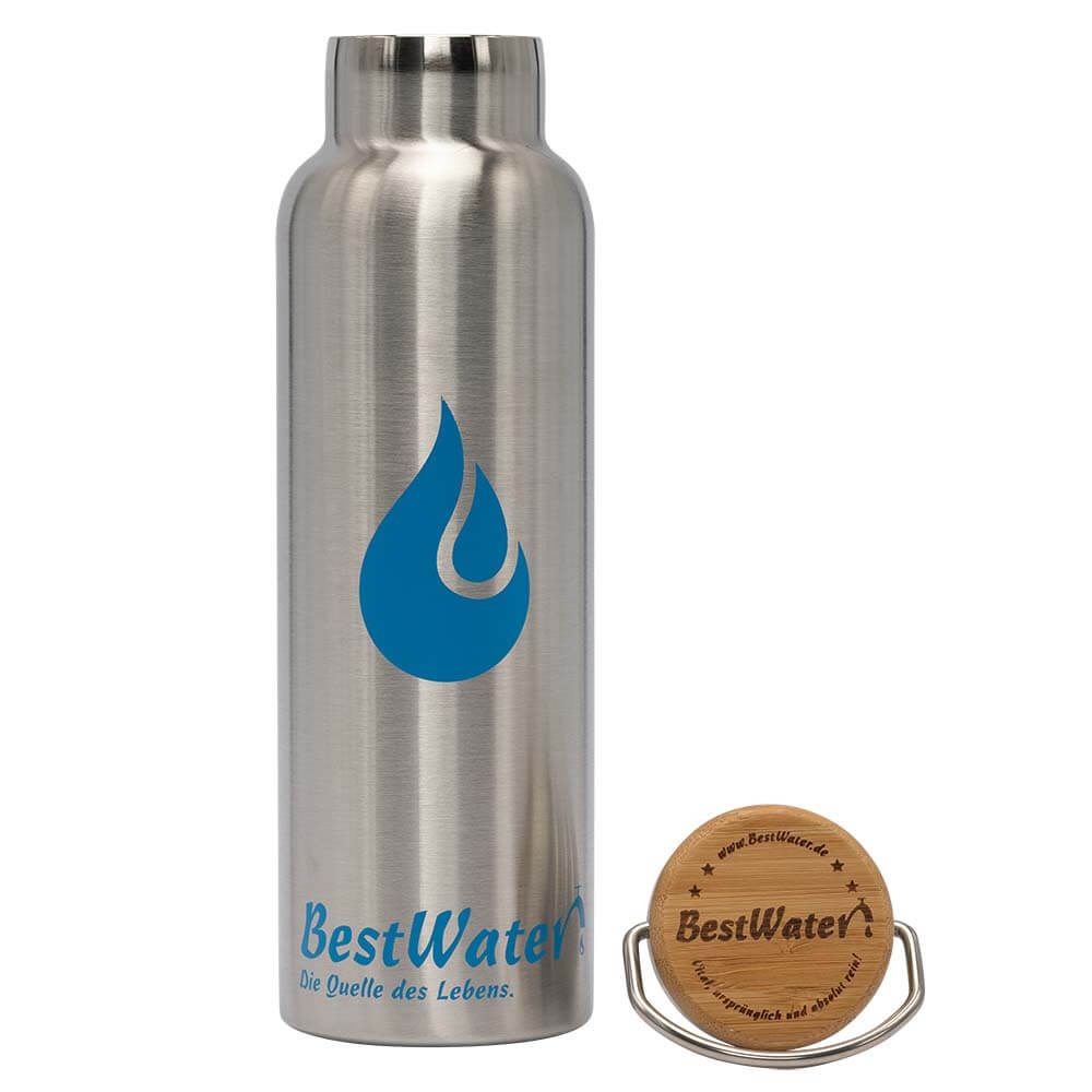 Edelstahl Trinkflasche (Gr. 3) Bamboo-Look 750 ml (matt)