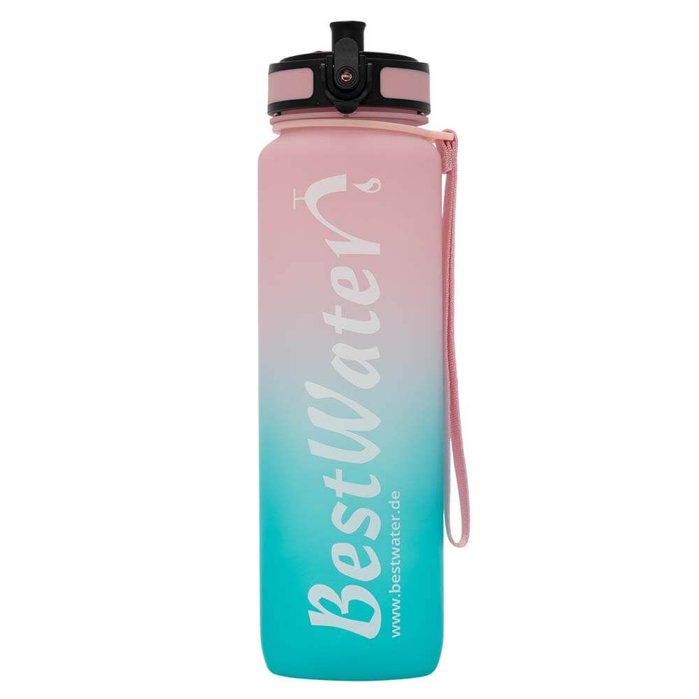 TRITAN Trinkflasche (Gr. L) Duo-Look 1000 ml (rosa/türkis)