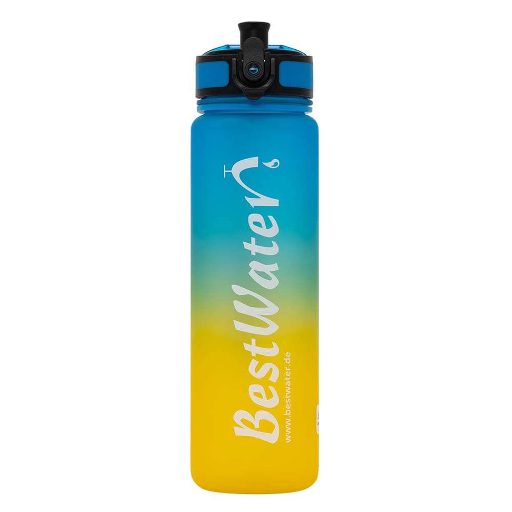 TRITAN Trinkflasche (Gr. M) Duo-Look 600 ml (blau/gelb)