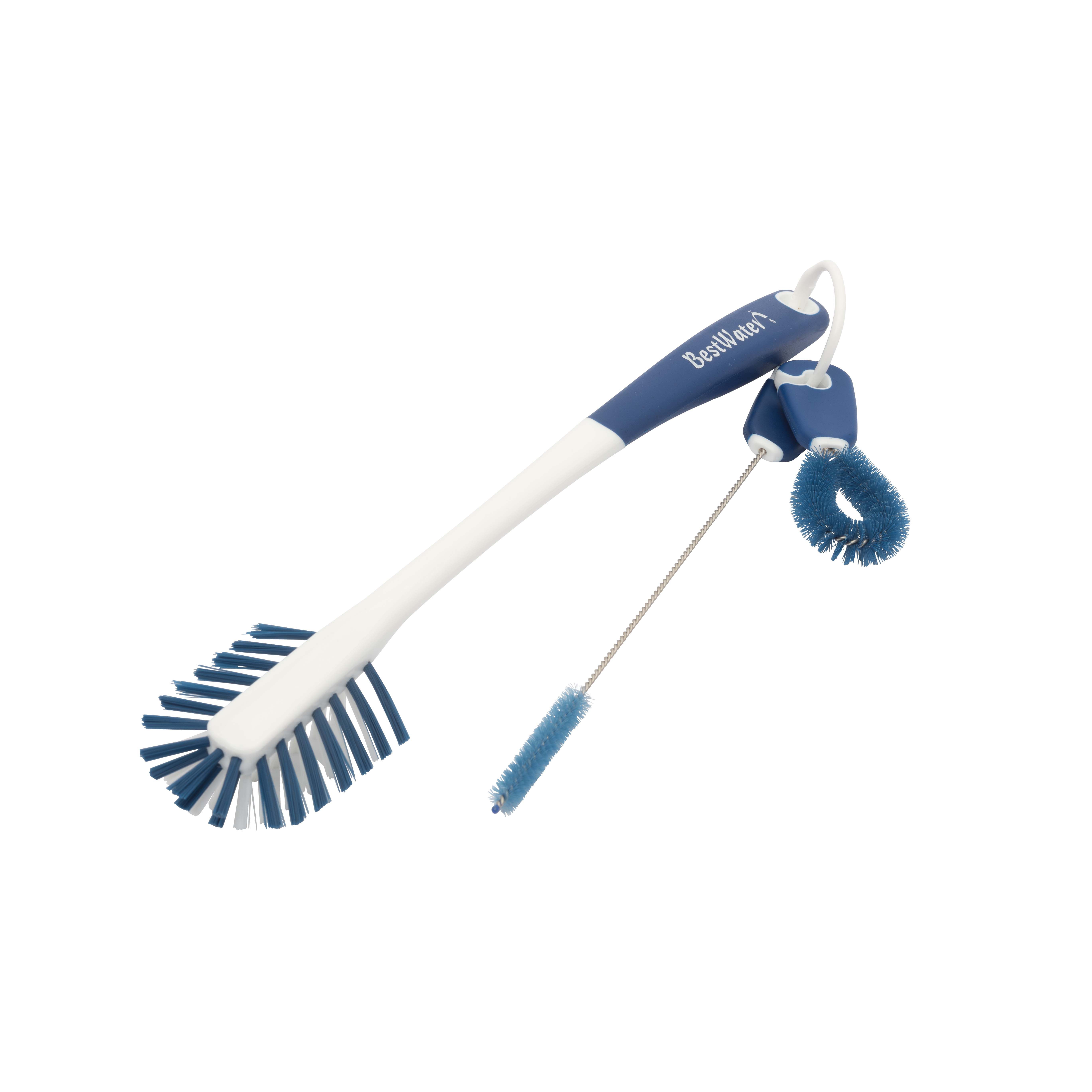 Bürstenset für Tritan-Trinkflaschen - 3-teilig - 35 cm, blau-weiss 7276128