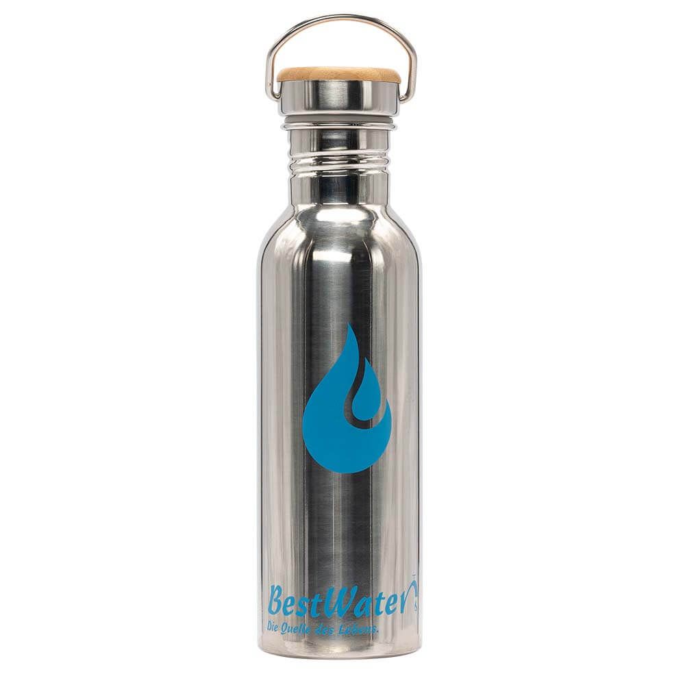 Edelstahl Trinkflasche (Gr. 3) Bamboo-Look 750 ml (glänzend)