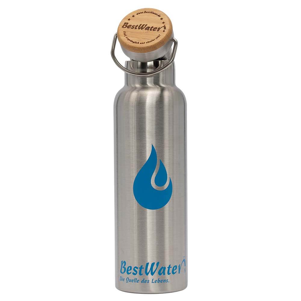 Edelstahl Trinkflasche (Gr. 3) Bamboo-Look 750 ml (matt)