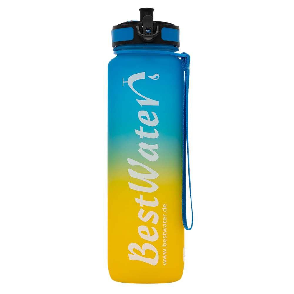 TRITAN Trinkflasche (Gr. L) Duo-Look 1000 ml (blau/gelb)