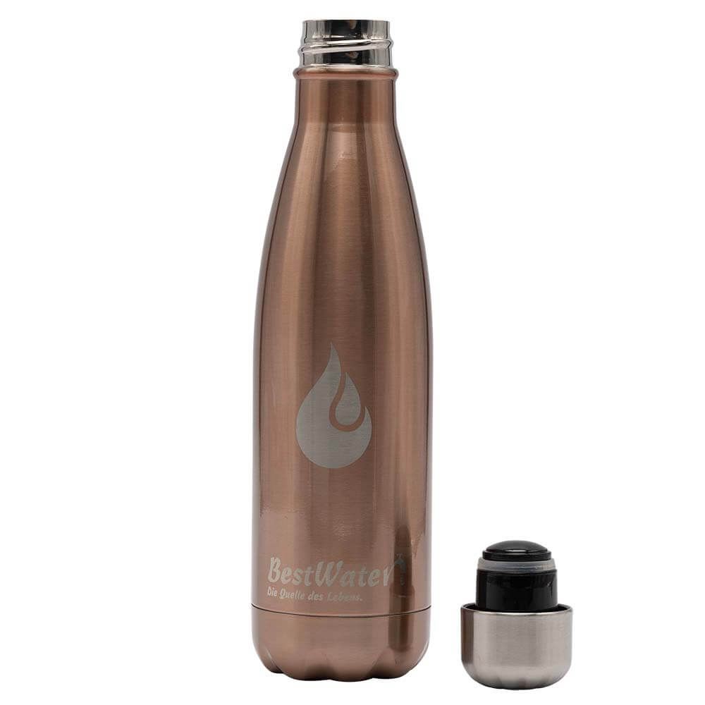 Edelstahl Trinkflasche (Gr. 6) lackiert 500 ml doppelwandig (bronze)