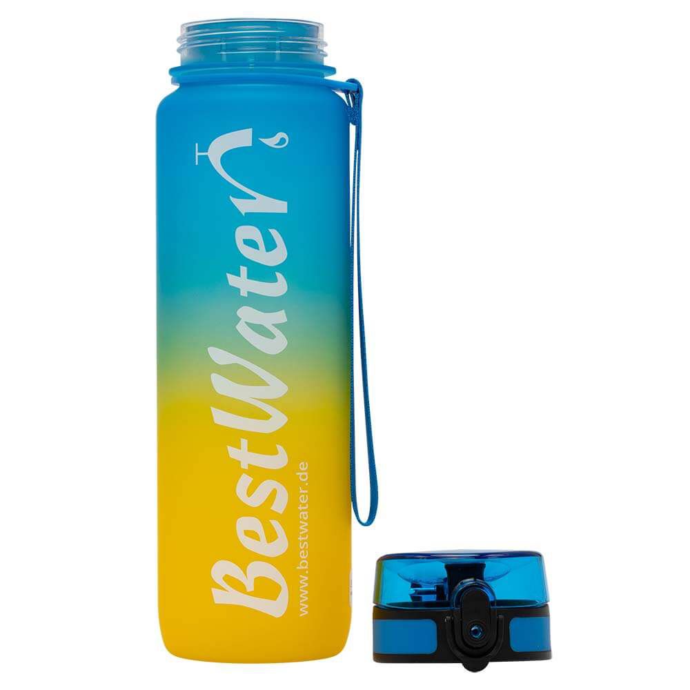 TRITAN Trinkflasche (Gr. L) Duo-Look 1000 ml (blau/gelb)